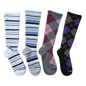 Tommie Copper Womens Compression Socks 4-Pack Size 7-9.5 Infrared Over The Calf